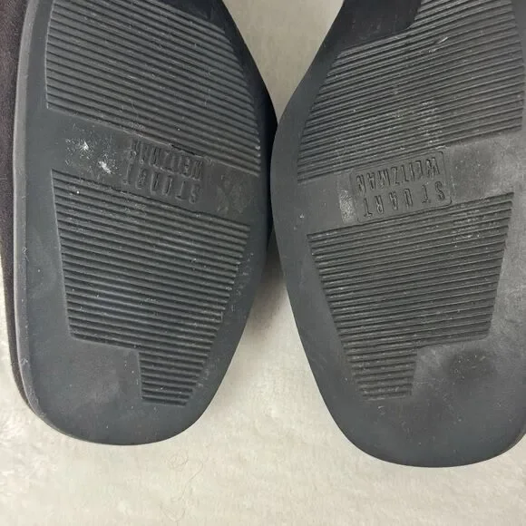 Stuart Weitzman Brown Suede Chain Link Pumps Block Heel Square Toe Womens Size 9 - Picture 11 of 12